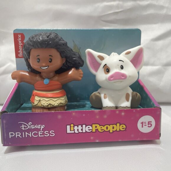 Fisher-Price Little People Disney Princess & Sidekick Figure Set Moana & Pua - Picture 2 of 6